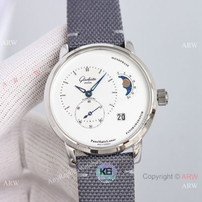 Swiss Copy Glashutte Original PanoMaticLunar Watch Grey Fabric Strap